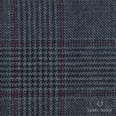 Костюм из Vitale Barberis Canonico TTV2598 — серый гленчек с бордовым, 100% Шерсть
