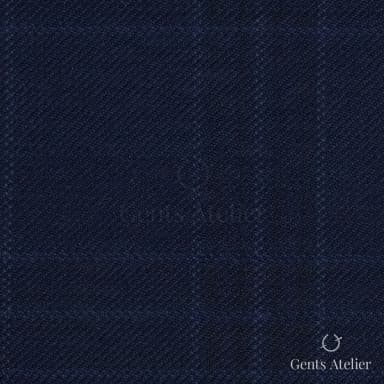 Костюм из Vitale Barberis Canonico TTV2615 — тёмно-синий виндоупейн, 100% Шерсть