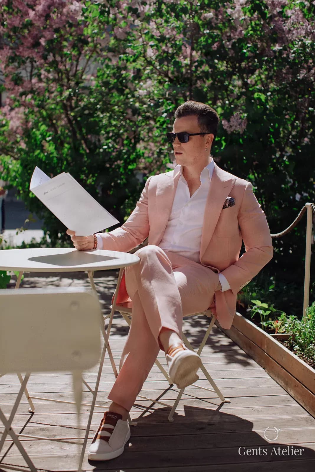 Розовый костюм-двойка из шерсти Vitale Barberis Canonico