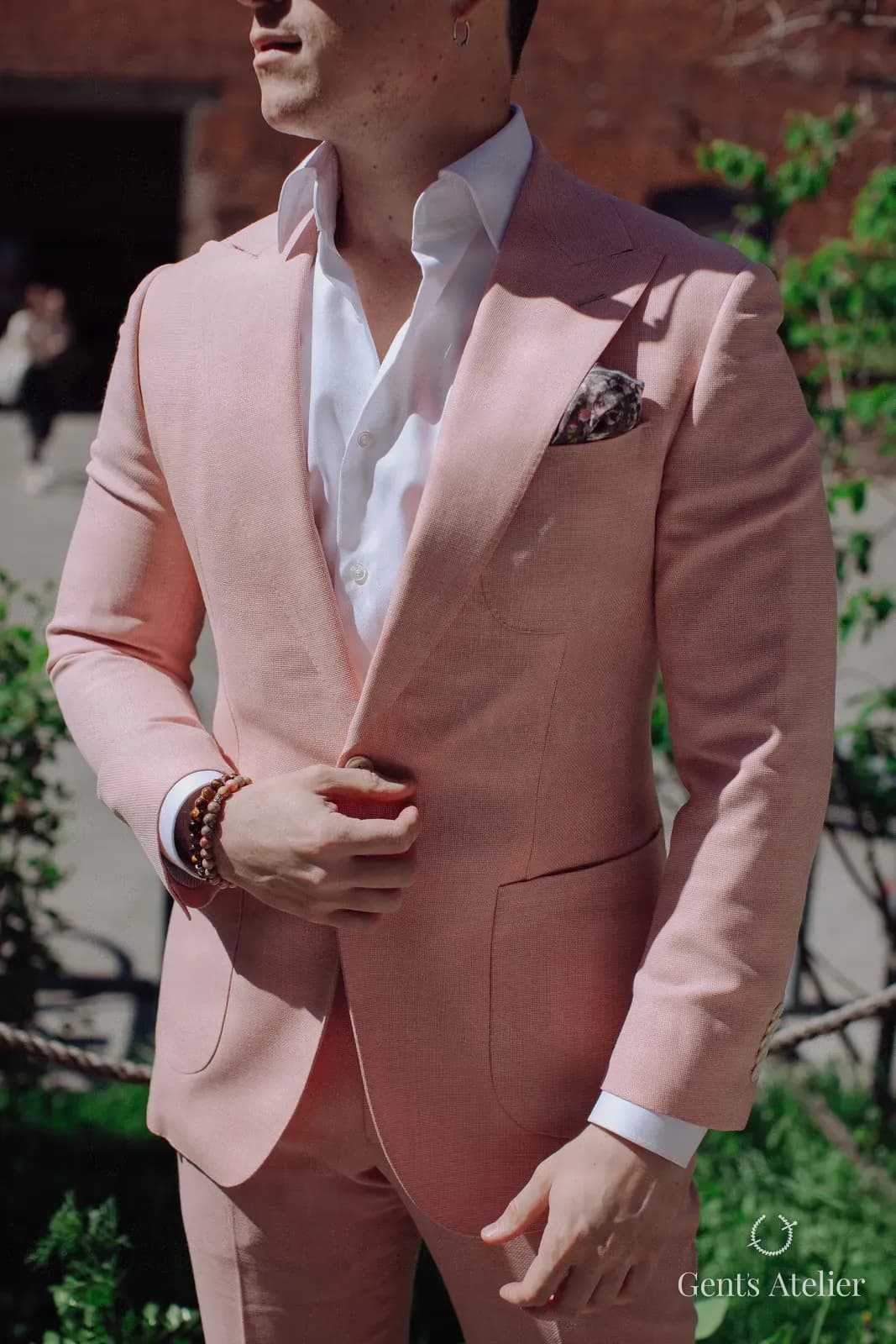 Розовый костюм-двойка из шерсти Vitale Barberis Canonico