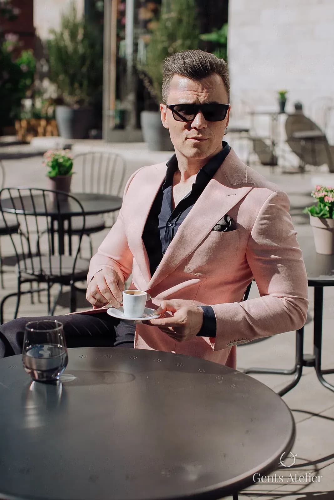 Розовый костюм-двойка из шерсти Vitale Barberis Canonico