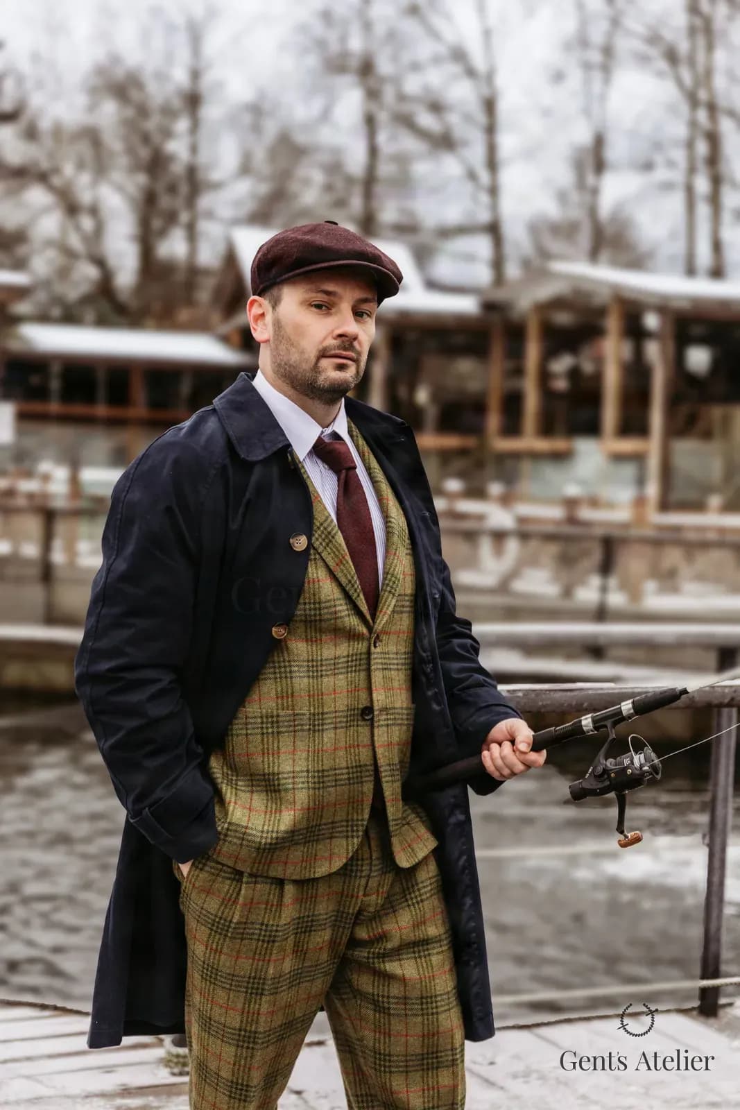 Пальто из твида Harris Tweed