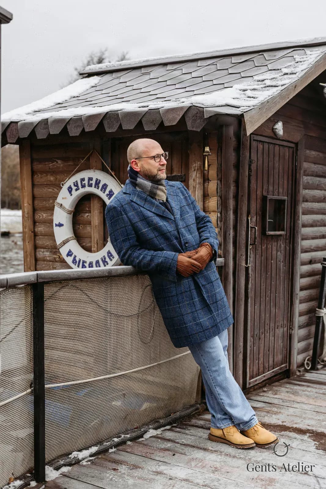 Пальто из твида Harris Tweed