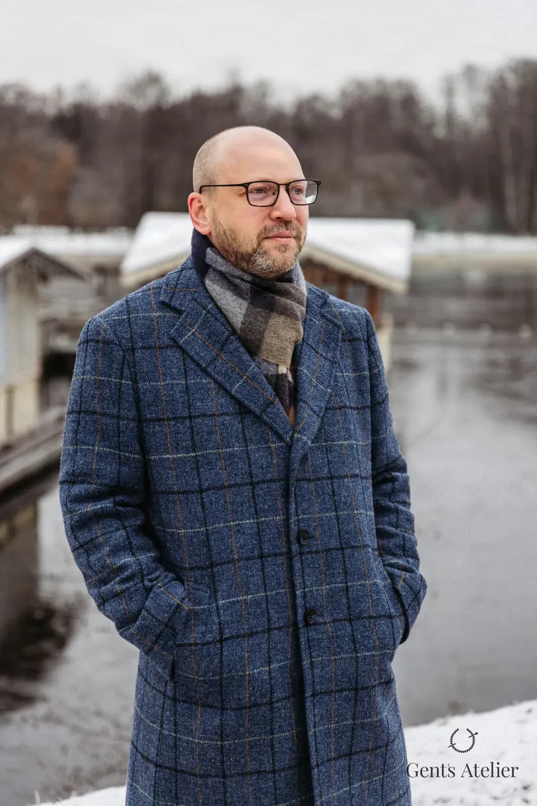 Пальто из твида Harris Tweed