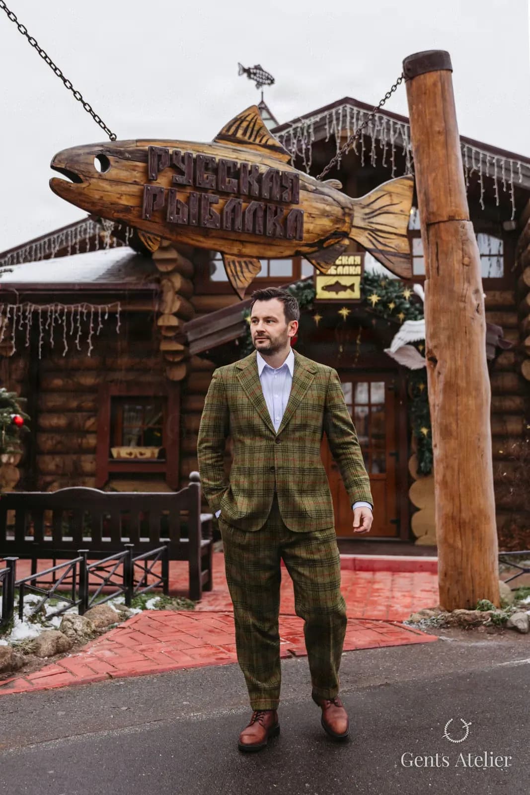 Пальто из твида Harris Tweed