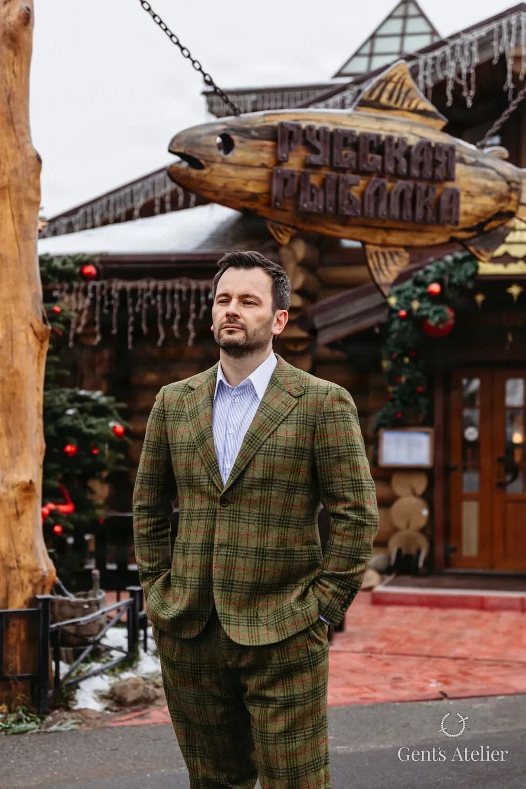 Пальто из твида Harris Tweed