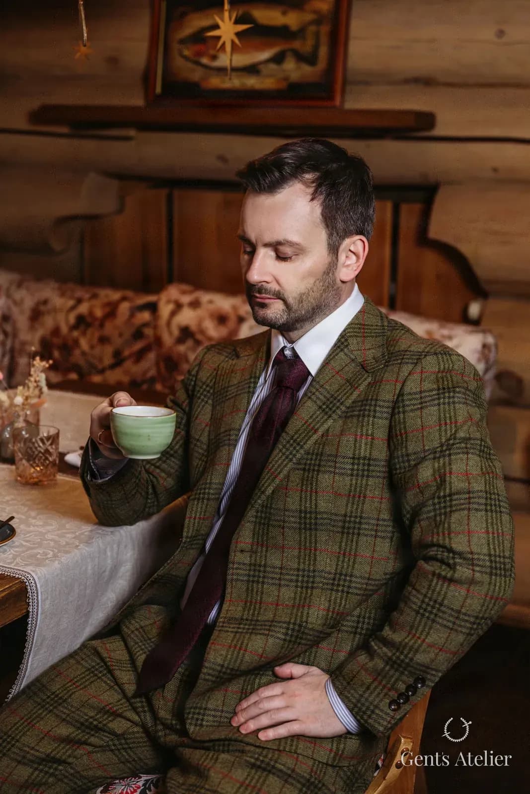 Пальто из твида Harris Tweed