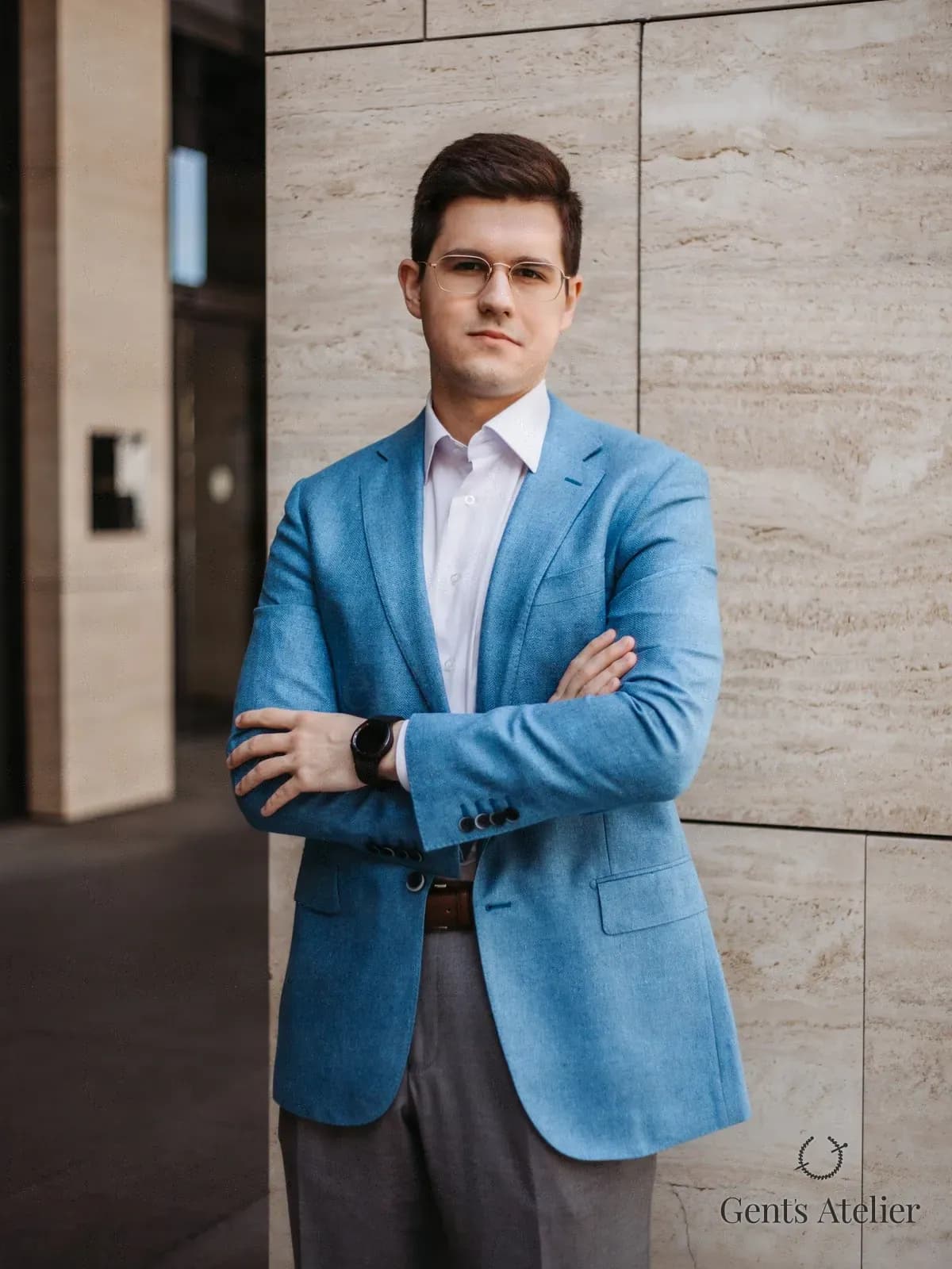 Серый костюм-двойка из шерсти Vitale Barberis Canonico