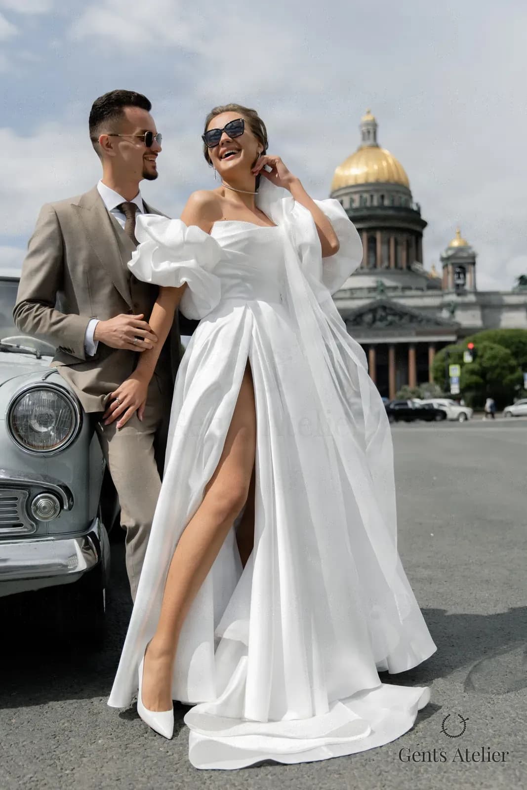 Свадебный костюм-тройка из шерсти Stylbiella