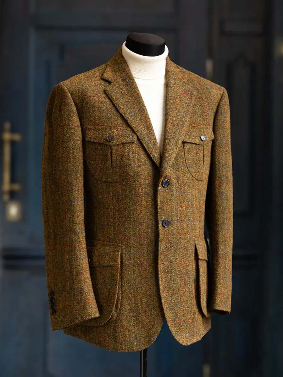 Зимний пиджак из твида Harris Tweed