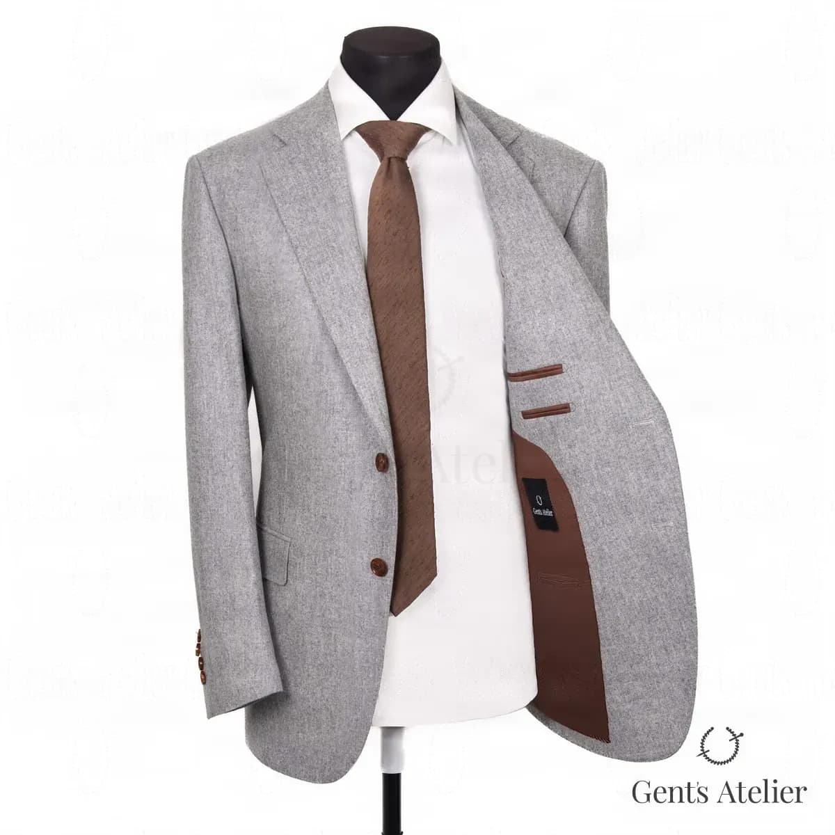 Серый костюм из шерсти Stylbiella