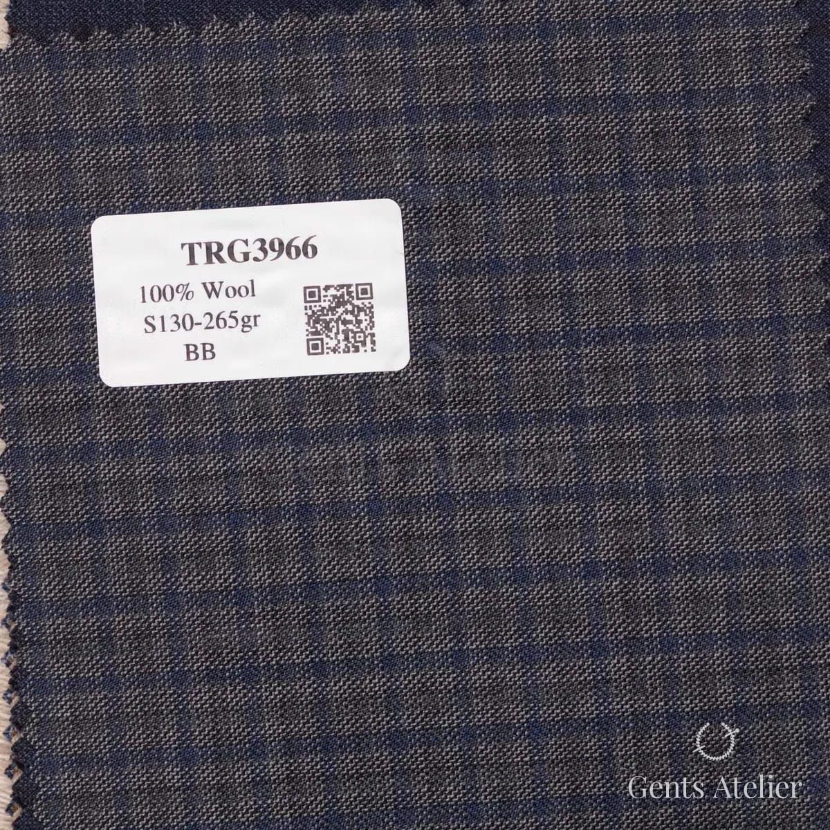 Образец ткани Guabello TRG3966 с этикеткой, серый
