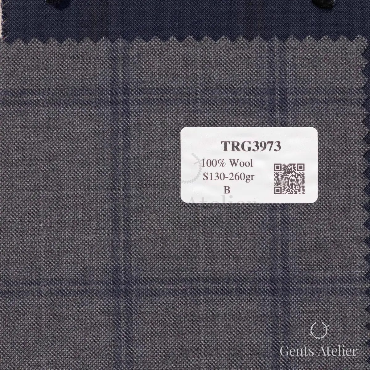 Образец ткани Guabello TRG3973 с этикеткой, серый