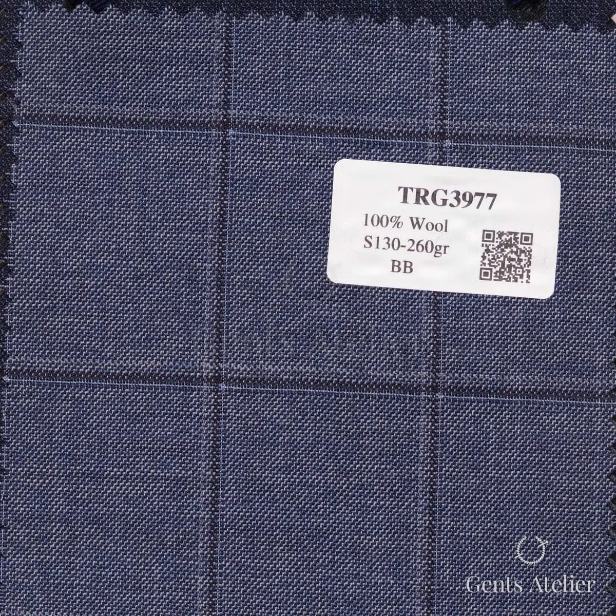Образец ткани Guabello TRG3977 с этикеткой, синий