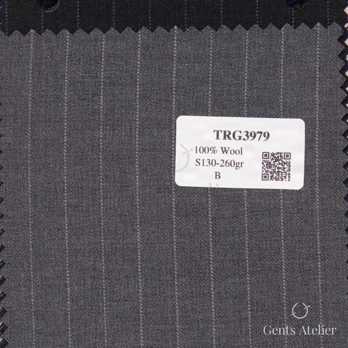 Образец ткани Guabello TRG3979 с этикеткой, серый
