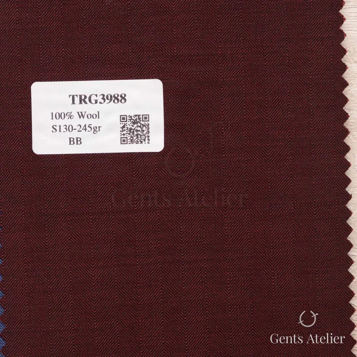 Образец ткани Guabello TRG3988 с этикеткой, бордовый