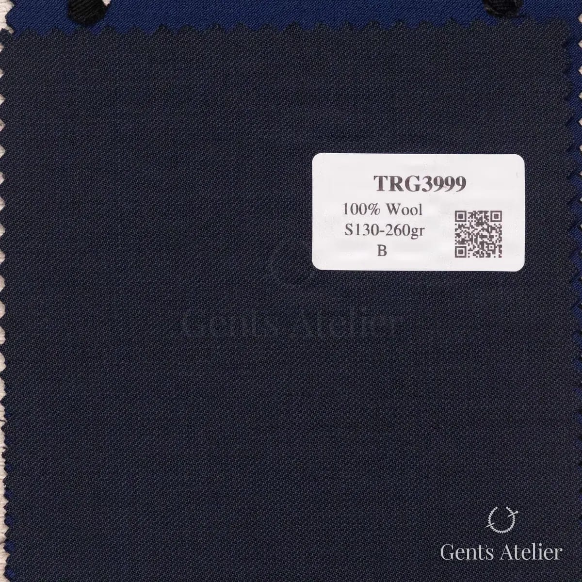 Образец ткани Guabello TRG3999 с этикеткой, тёмно-синий