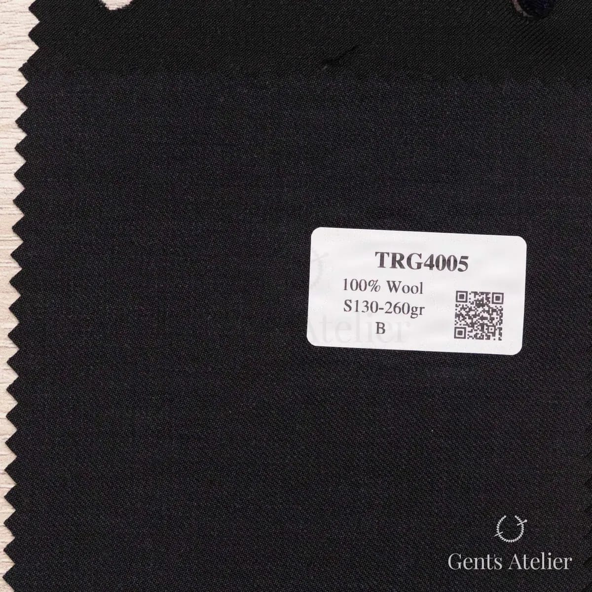 Образец ткани Guabello TRG4005 с этикеткой, чёрный