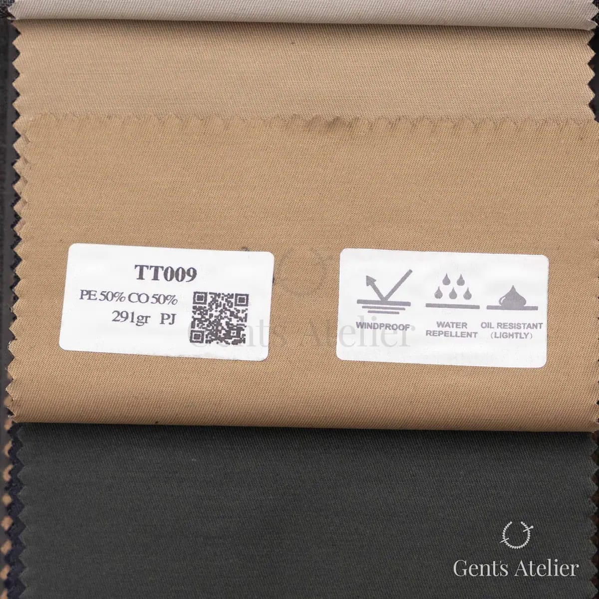 Образец ткани Coatings TT009 с этикеткой, кэмел