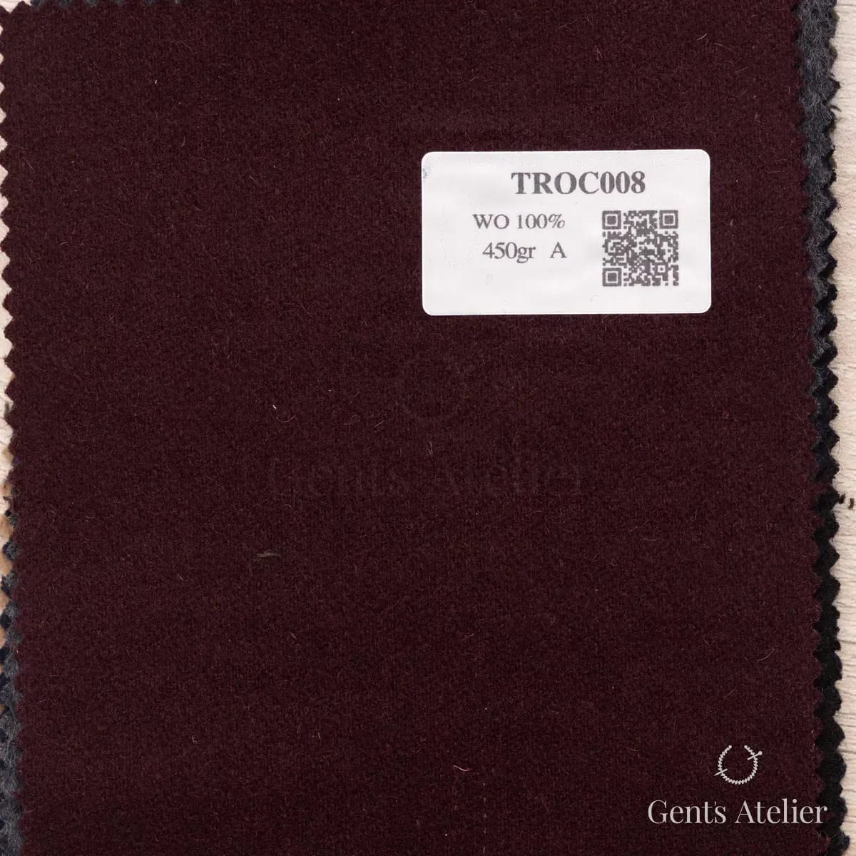 Образец ткани Coatings TROC008 с этикеткой, бордовый