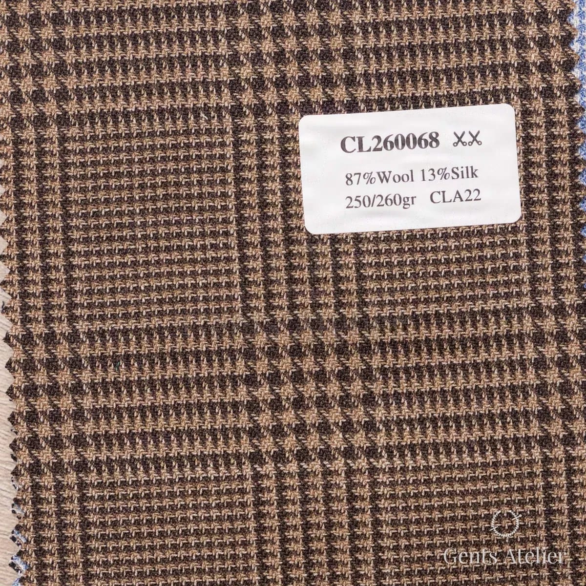 Образец ткани Drago CL260068 с этикеткой, коричневый