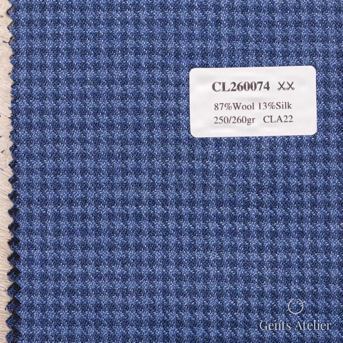 Образец ткани Drago CL260074 с этикеткой, синий