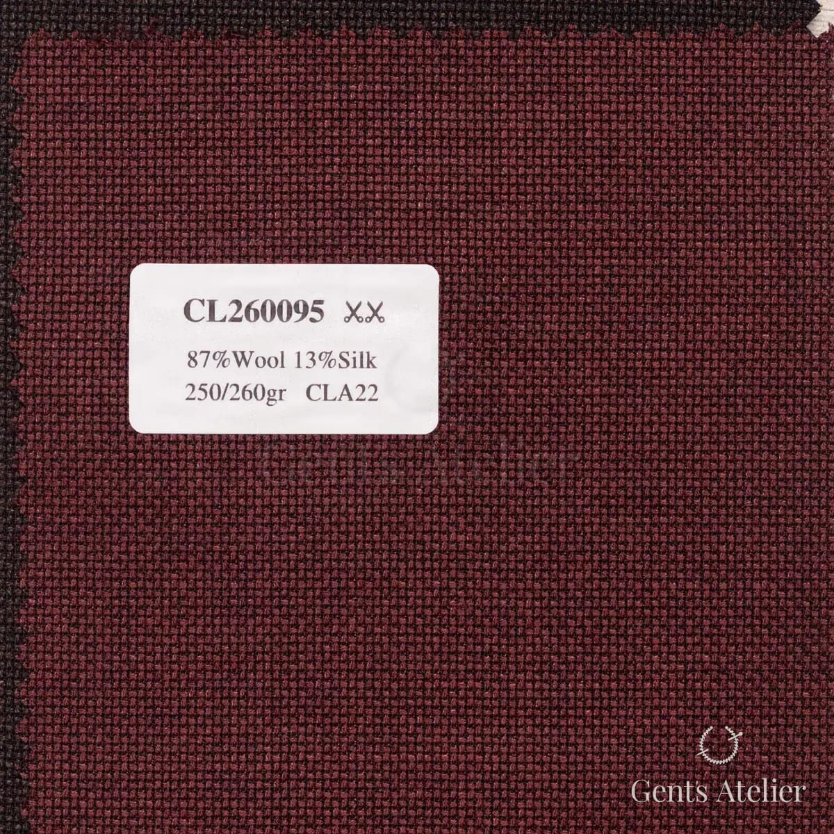 Образец ткани Drago CL260095 с этикеткой, бордовый