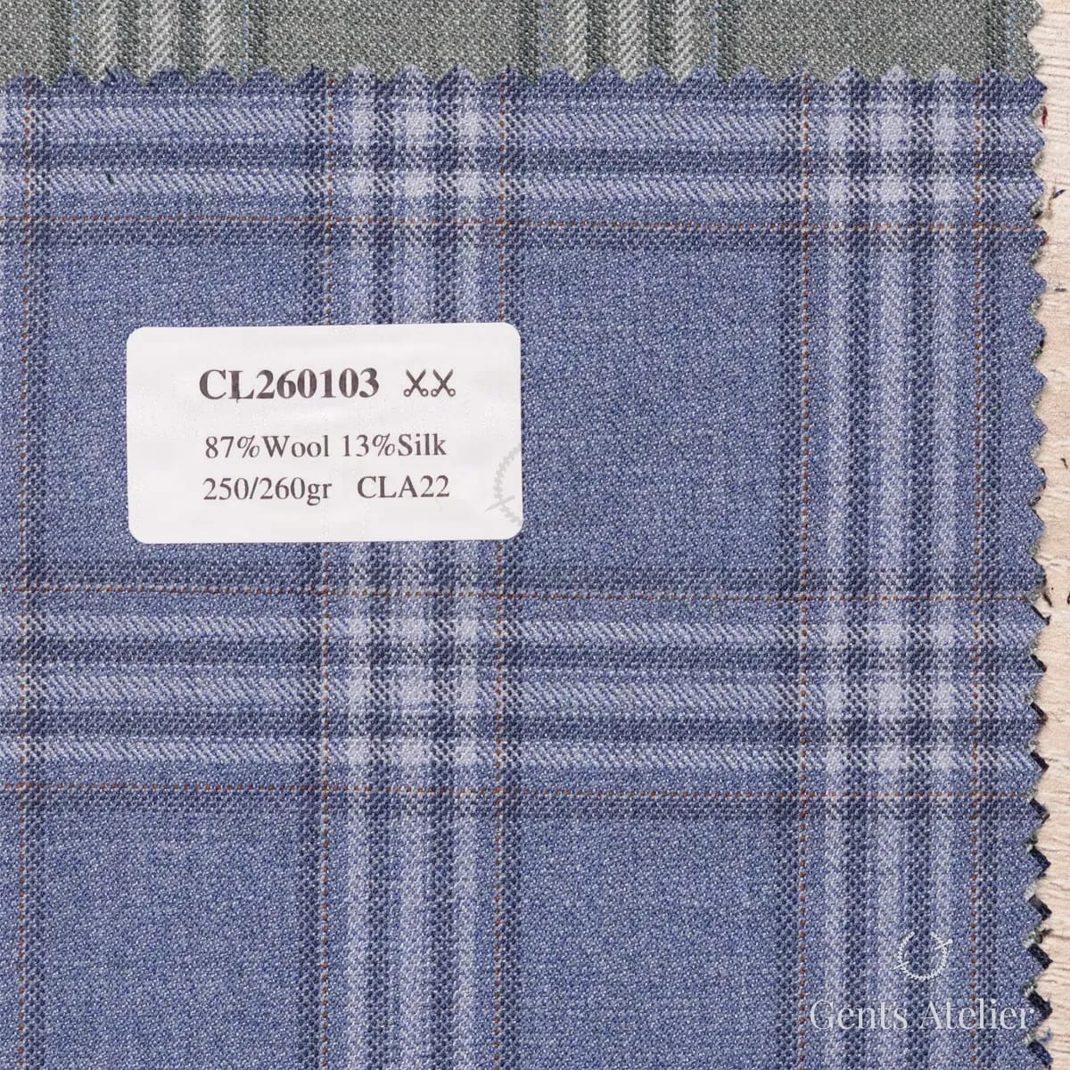 Образец ткани Drago CL260103 с этикеткой, синий