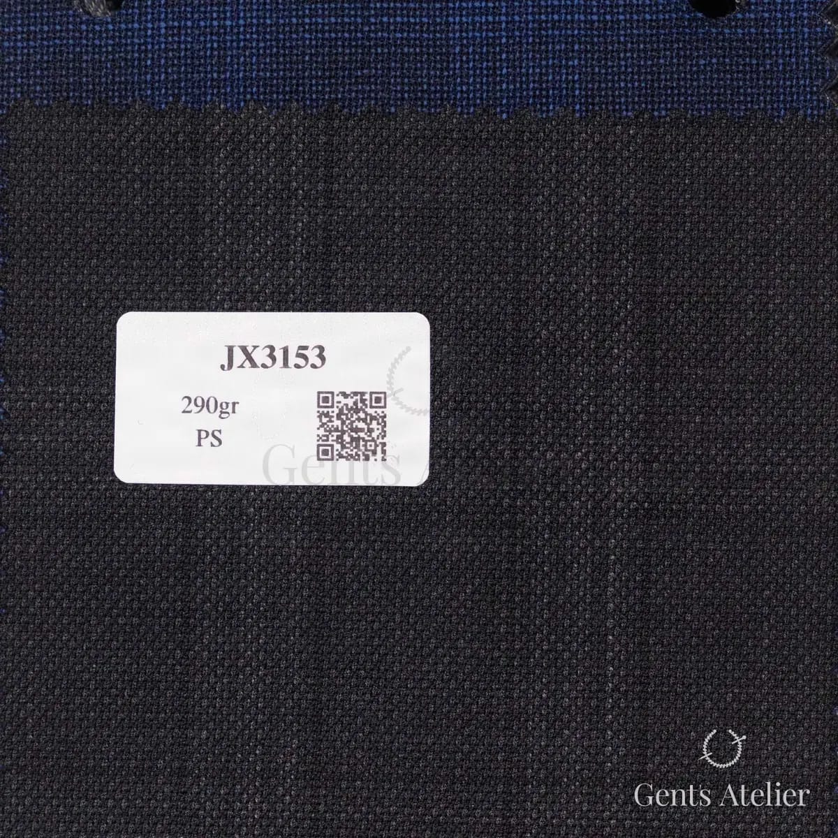 Образец ткани Iniziare JX3153 с этикеткой, чёрный