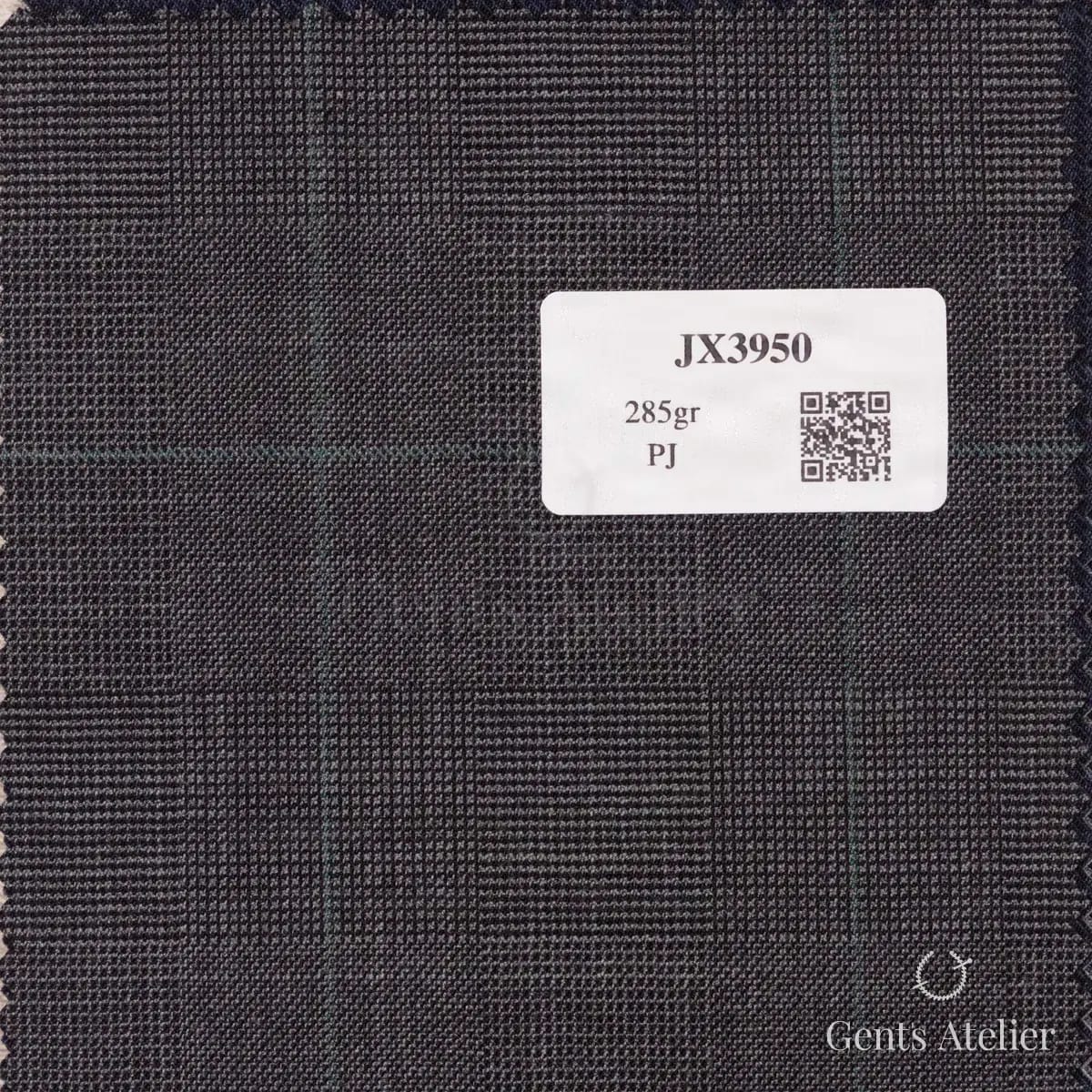 Образец ткани Iniziare JX3950 с этикеткой, тёмно-серый