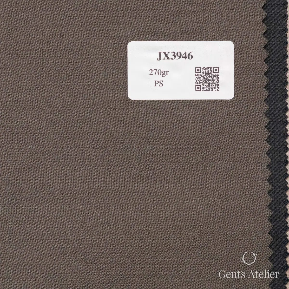 Образец ткани Iniziare JX3946 с этикеткой, тёмно-коричневый
