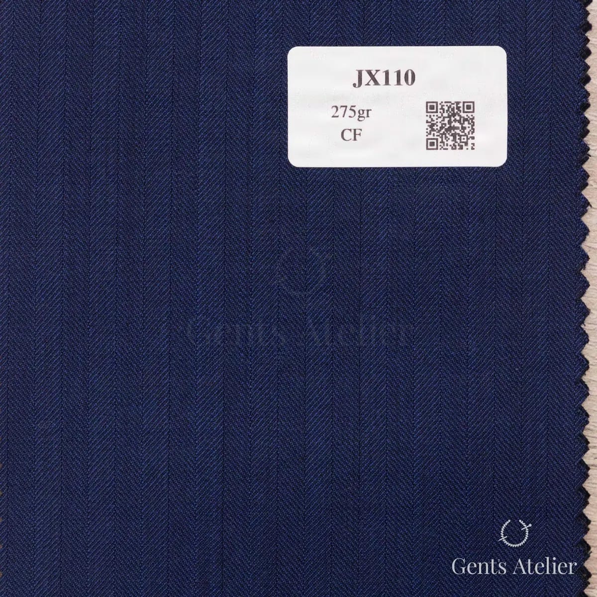 Образец ткани Iniziare JX110 с этикеткой, тёмно-синий