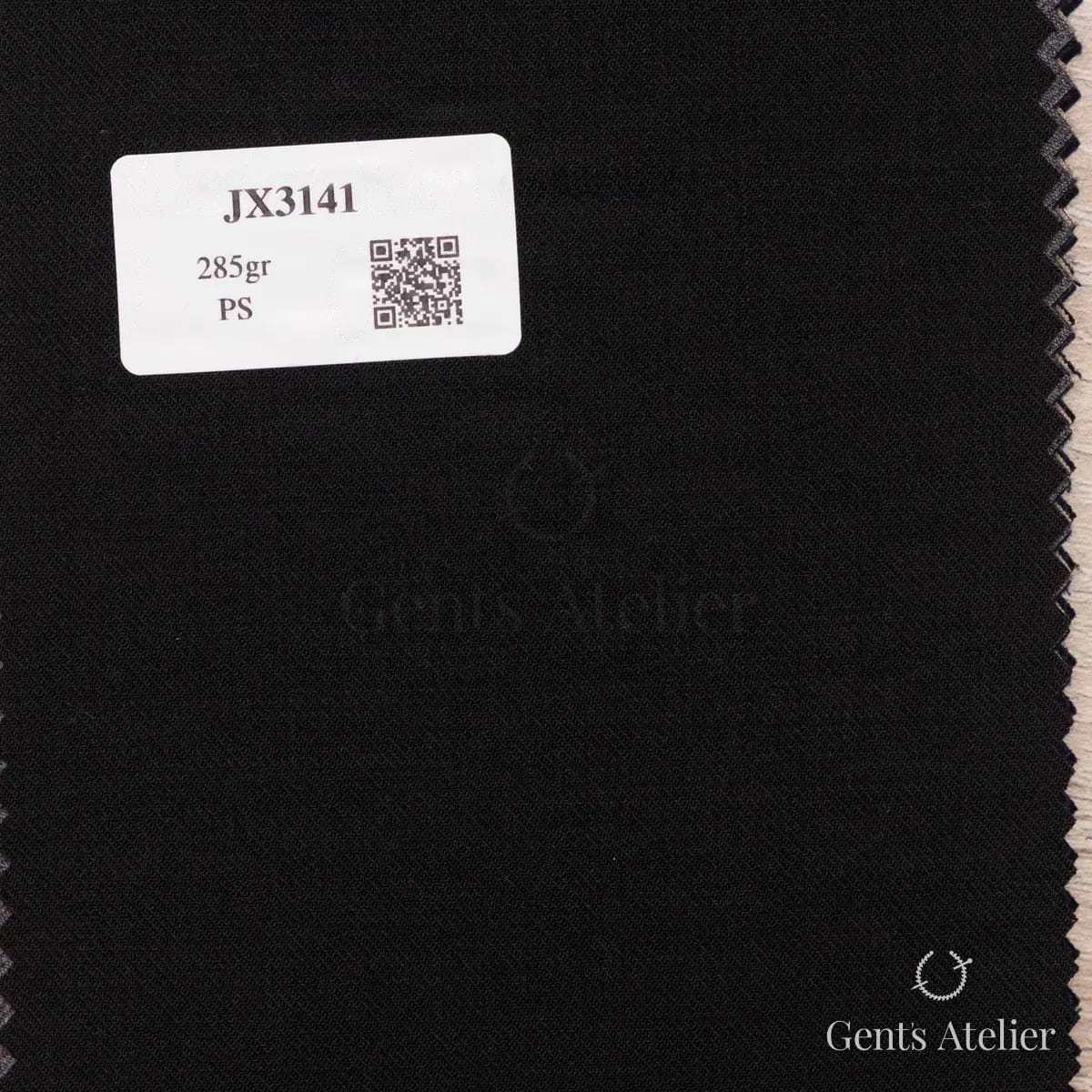Образец ткани Iniziare JX3141 с этикеткой, чёрный