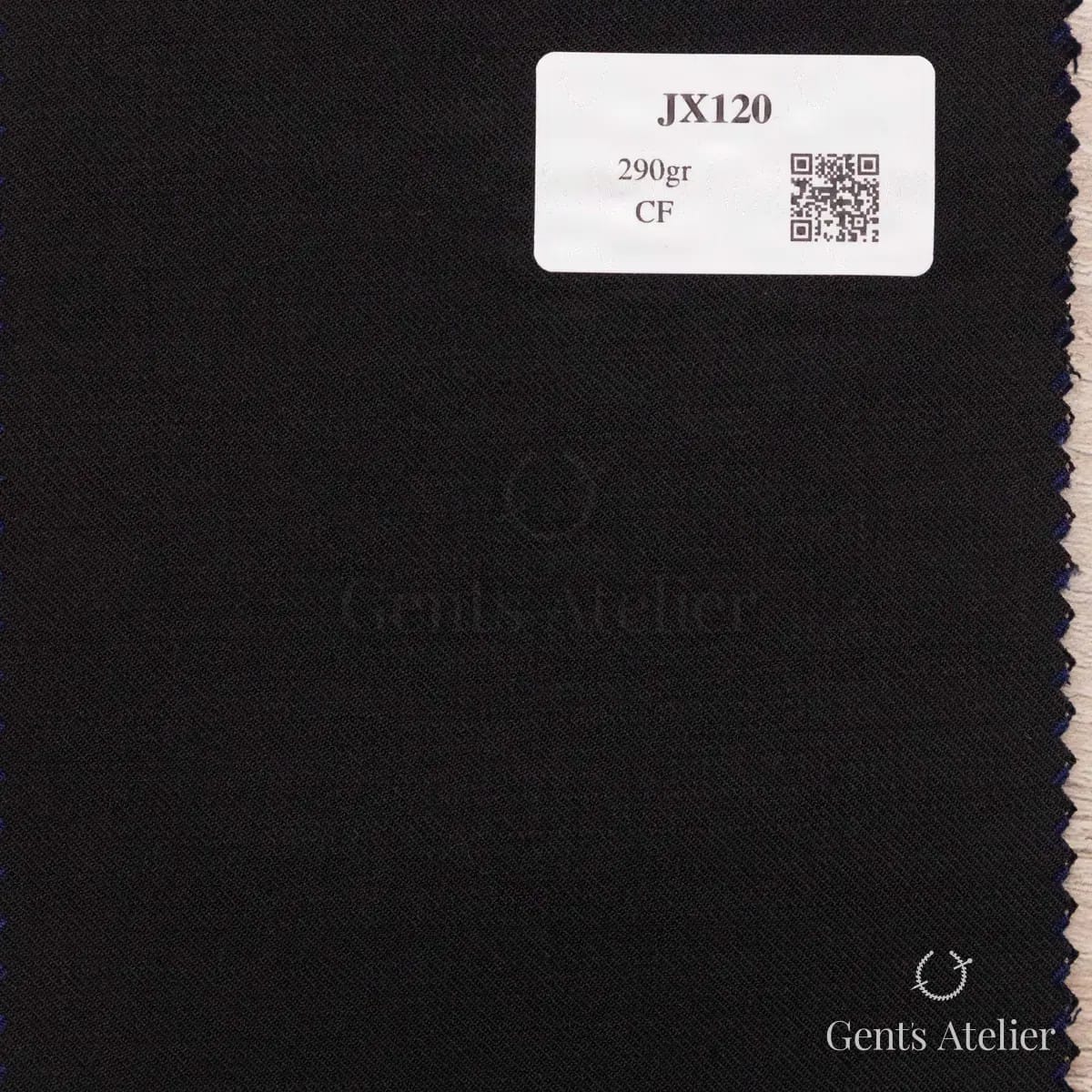 Образец ткани Iniziare JX120 с этикеткой, чёрный