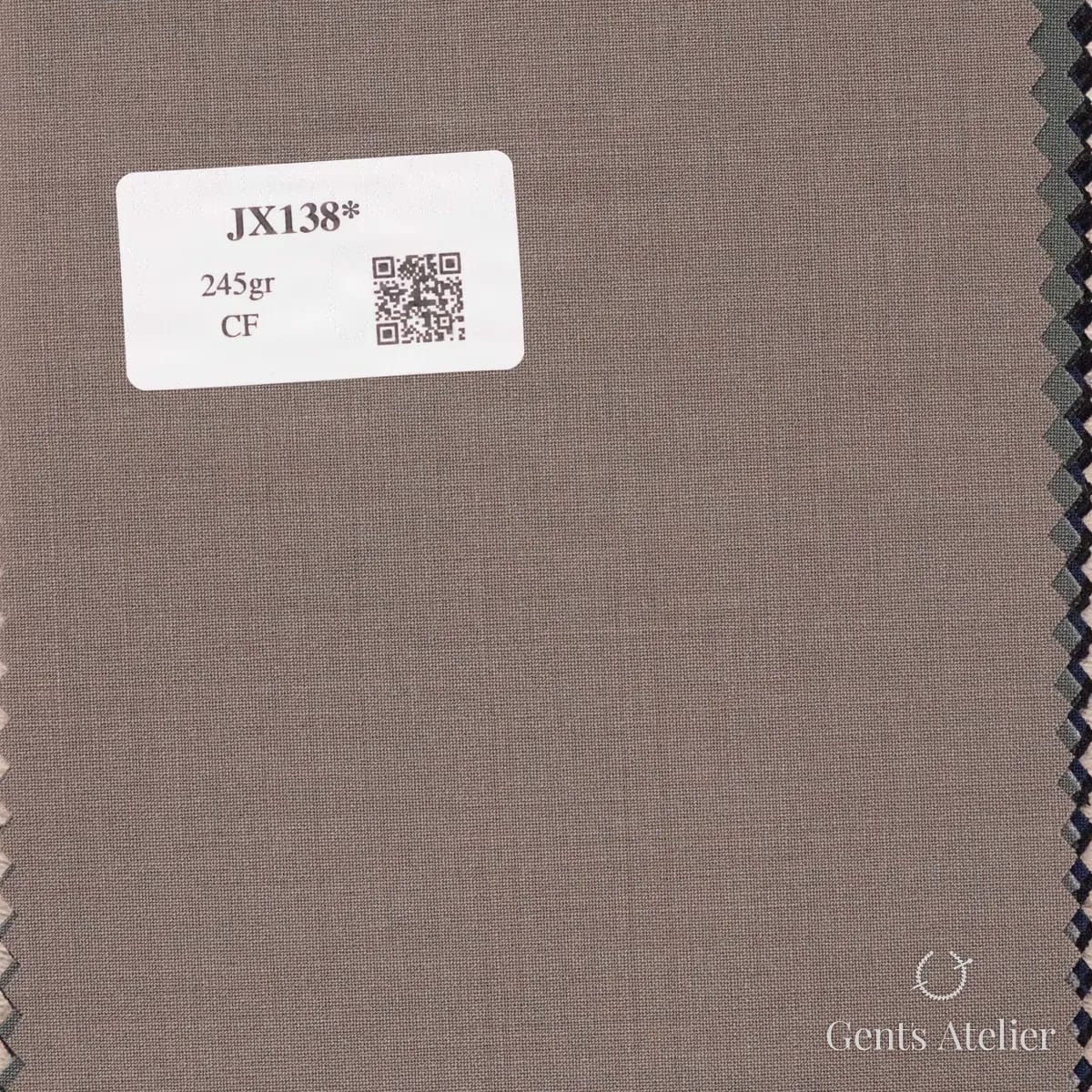 Образец ткани Iniziare JX138 с этикеткой, тёмно-бежевый