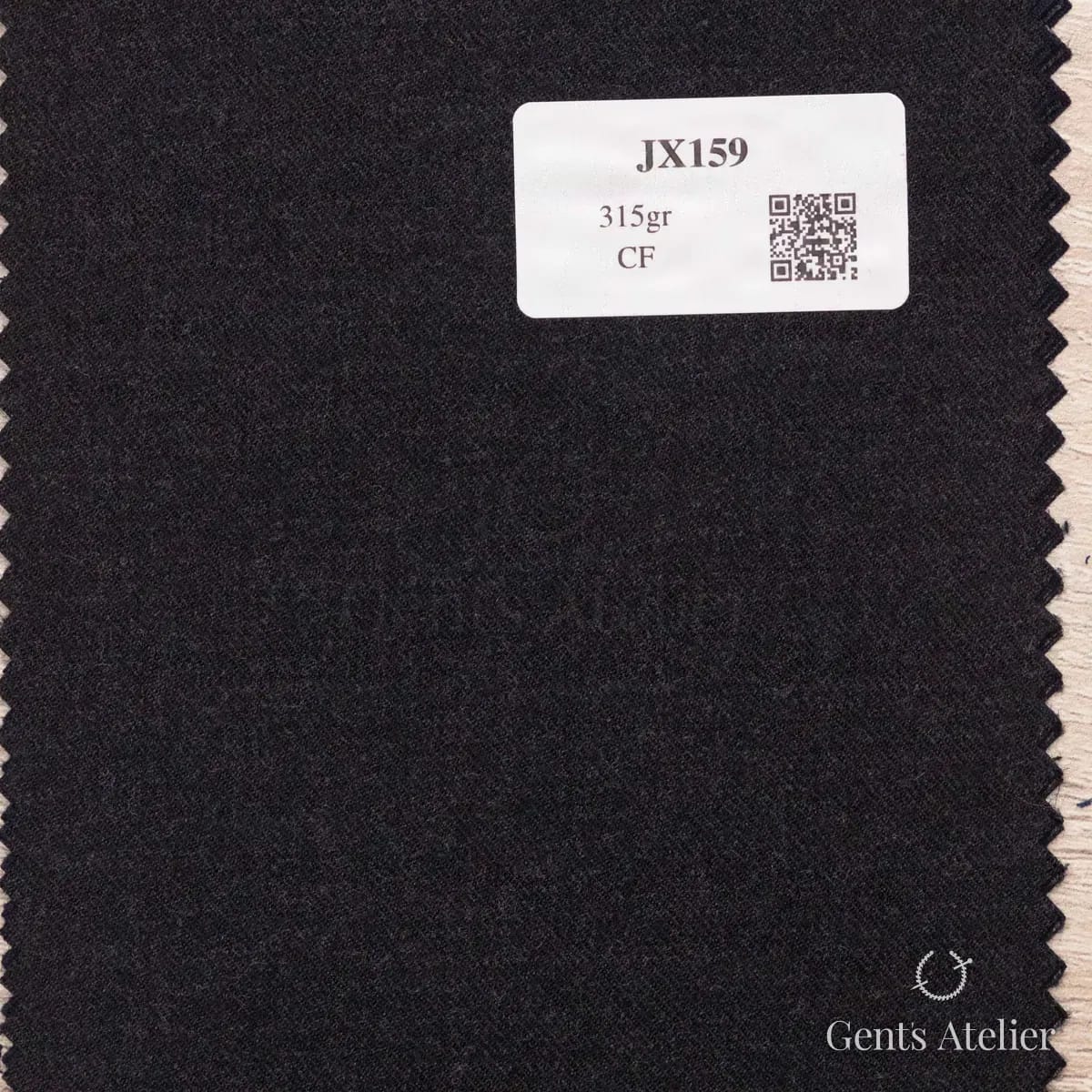 Образец ткани Iniziare JX159 с этикеткой, чёрный