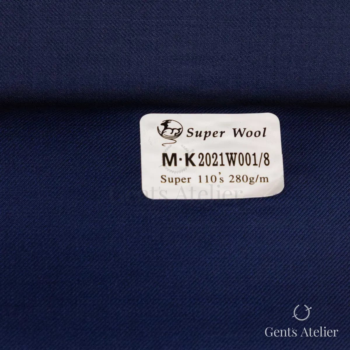 Образец ткани Gent's Colors M·K2021W001/8 с этикеткой, тёмно-синий