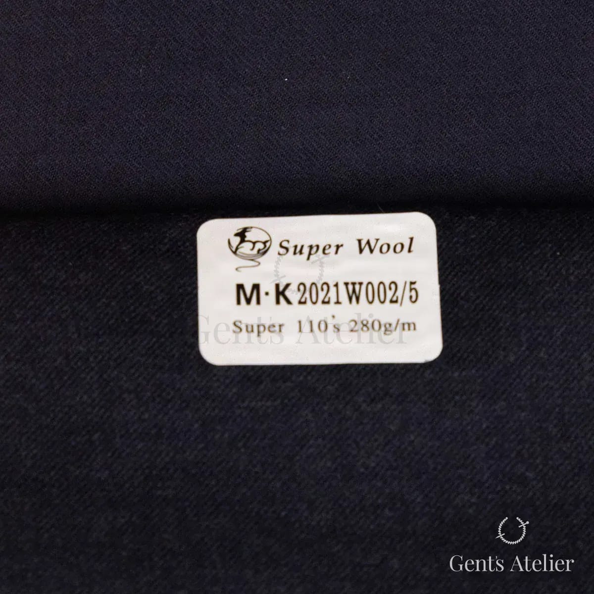 Образец ткани Gent's Colors M·K2021W002/5 с этикеткой, тёмно-синий