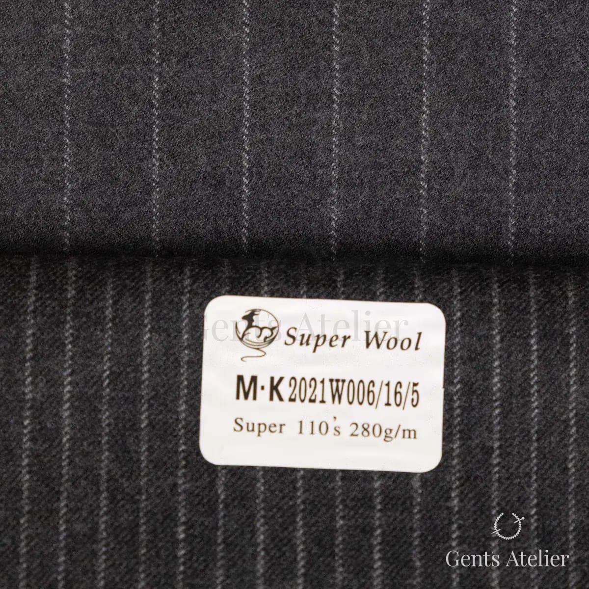 Образец ткани Gent's Colors M·K2021W006/16/5 с этикеткой, угольный