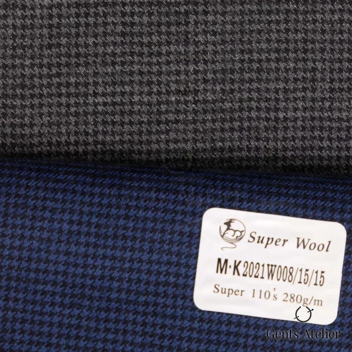 Образец ткани Gent's Colors M·K2021W008/15/15 с этикеткой, синий