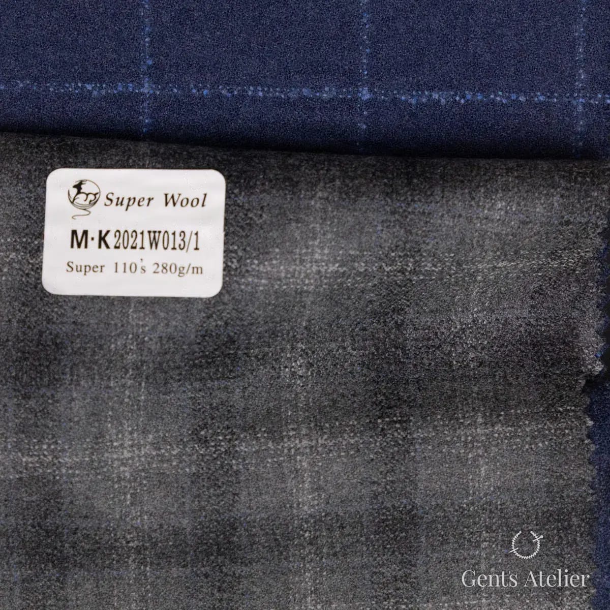 Образец ткани Gent's Colors M·K2021W013/1 с этикеткой, серый