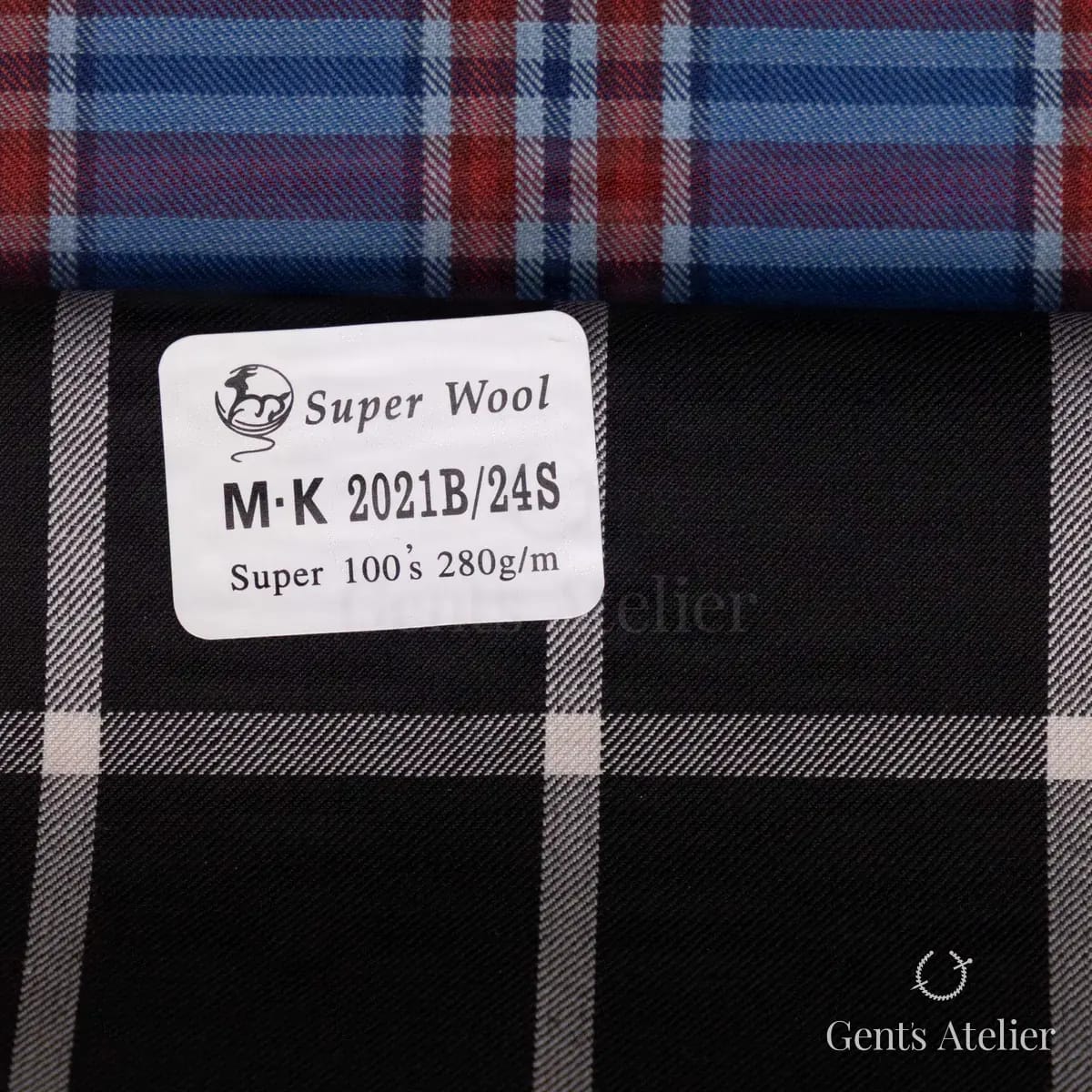 Образец ткани Gent's Colors M·K 2021B/24S с этикеткой, чёрный