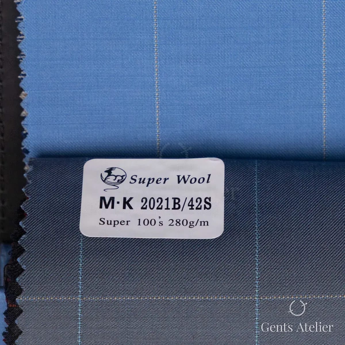 Образец ткани Gent's Colors M·K 2021B/42S с этикеткой, синий