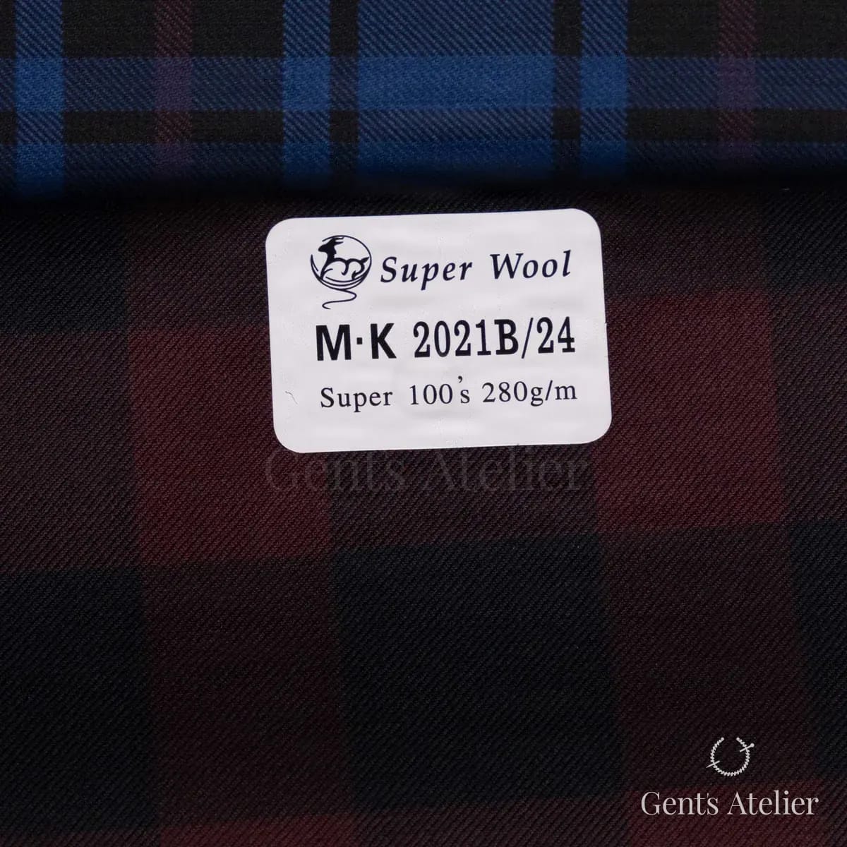 Образец ткани Gent's Colors M·K 2021B/24 с этикеткой, бордовый