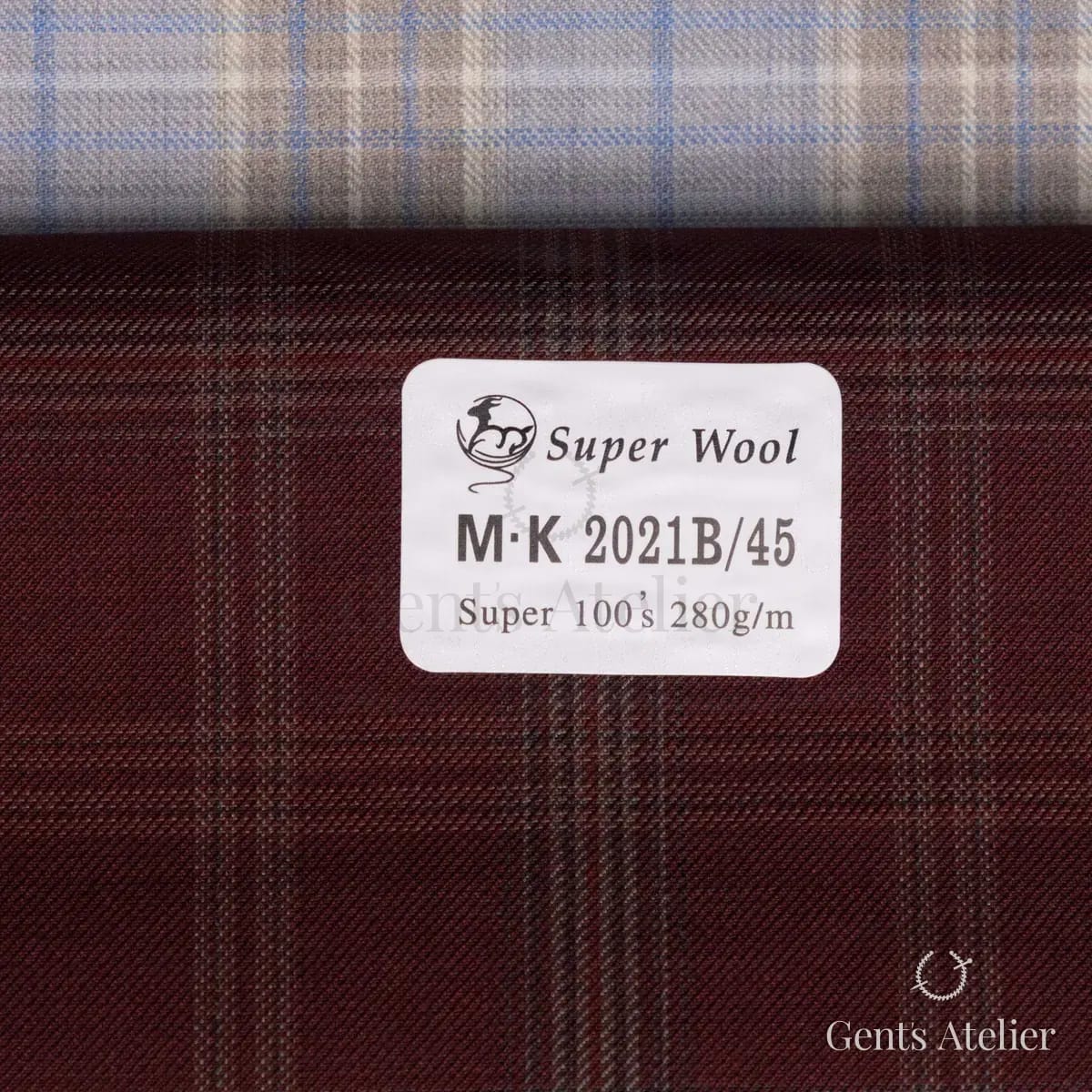 Образец ткани Gent's Colors M·K 2021B/45 с этикеткой, бордовый