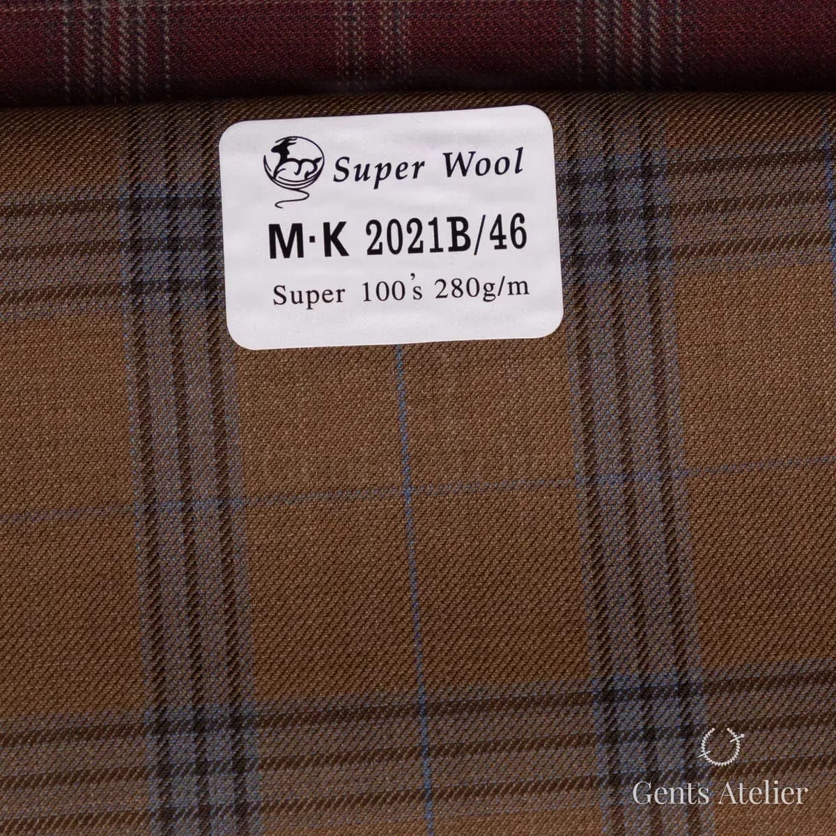 Образец ткани Gent's Colors M·K 2021B/46 с этикеткой, коричневый