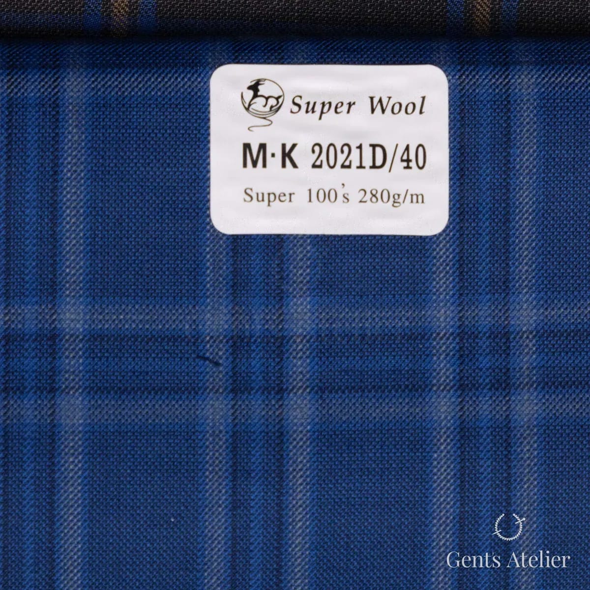 Образец ткани Gent's Colors M·K 2021D/40 с этикеткой, синий