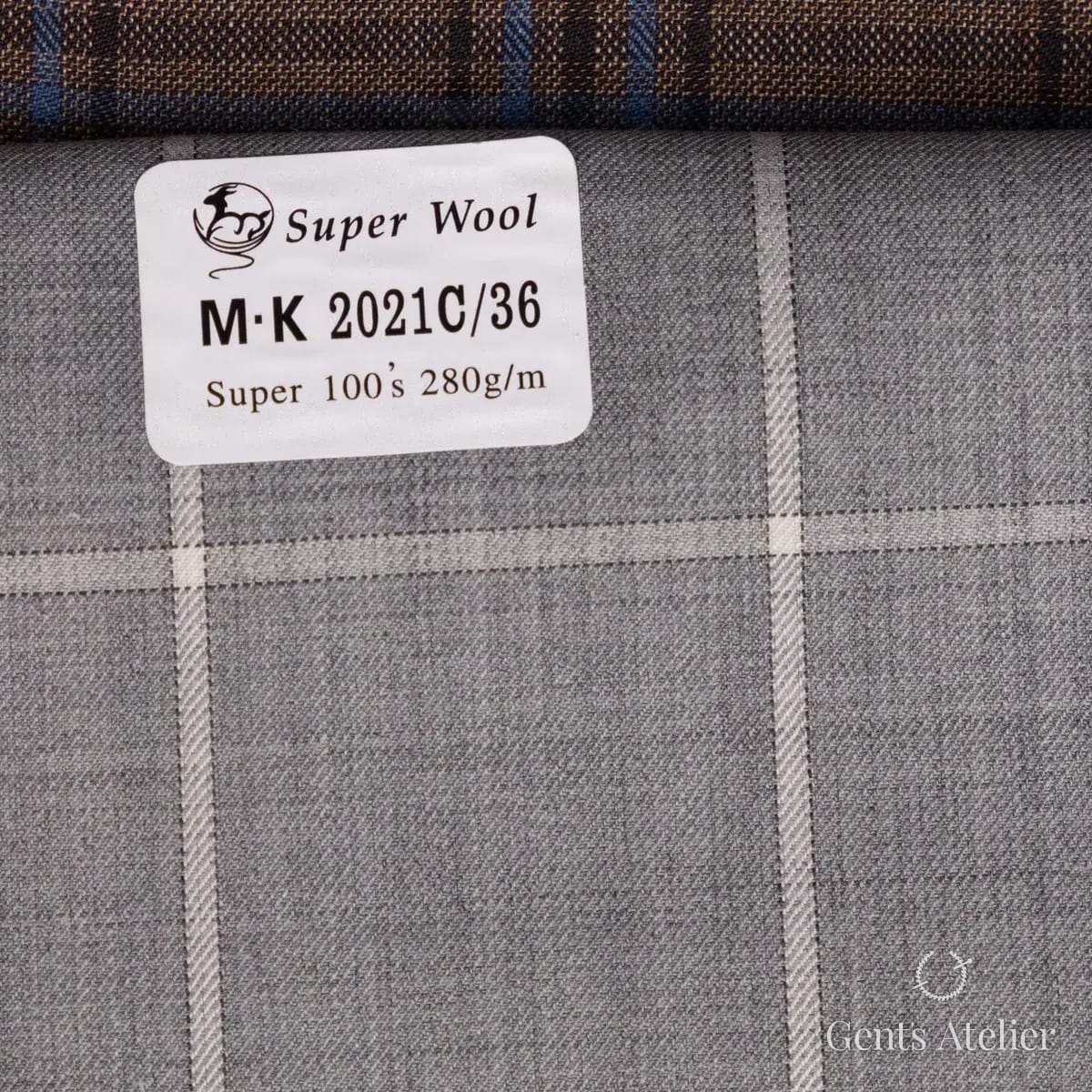 Образец ткани Gent's Colors M·K 2021C/36 с этикеткой, серый