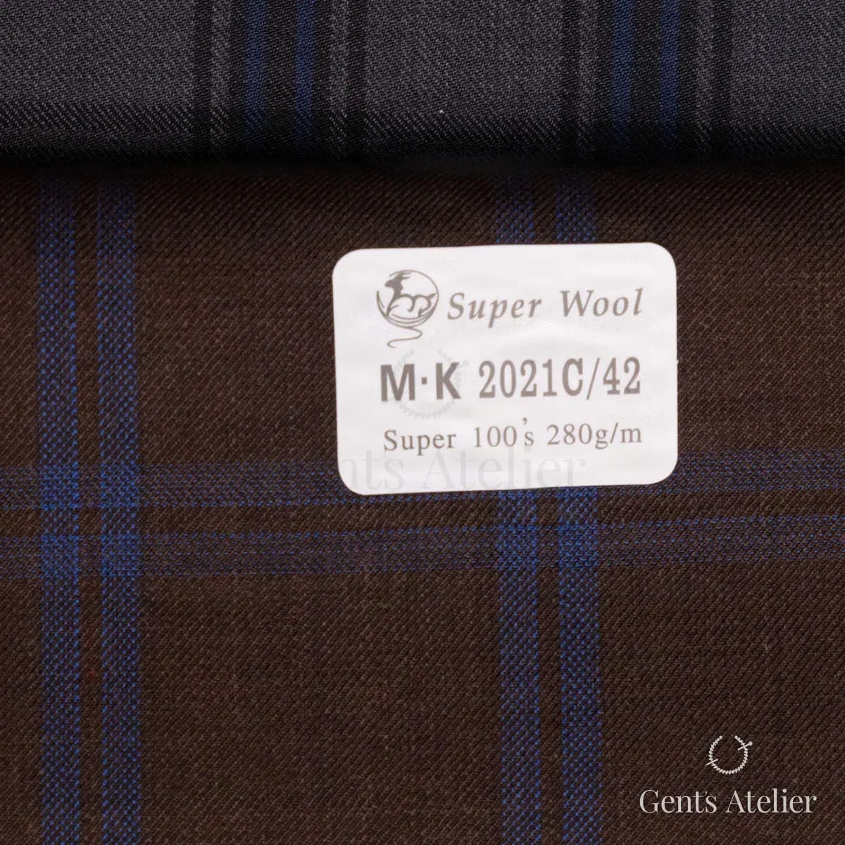 Образец ткани Gent's Colors M·K 2021C/42 с этикеткой, коричневый