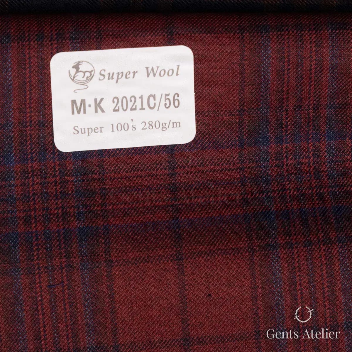 Образец ткани Gent's Colors M·K 2021C/56 с этикеткой, бордовый